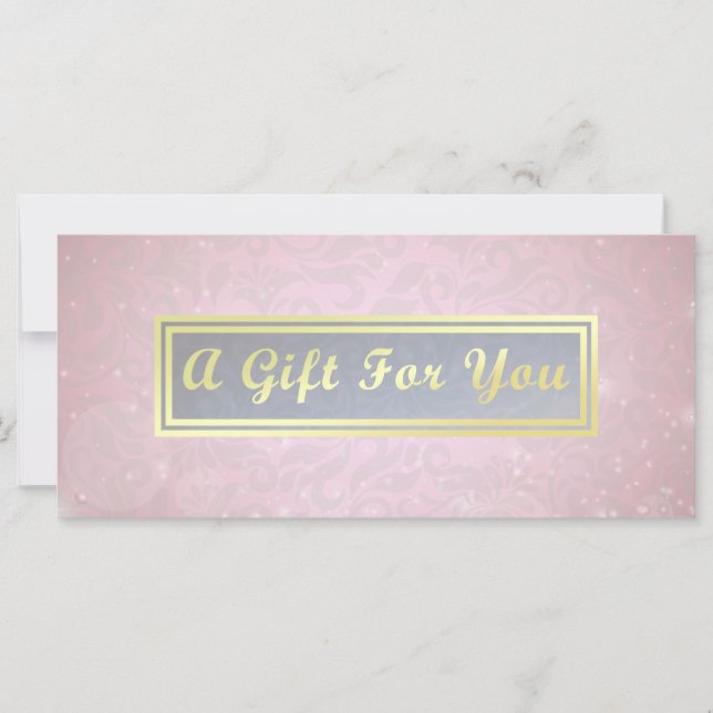 Makeup Beauty Salon Rosa & Guld Gift Certificate (Framsida)