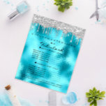 Makeup Beauty Salon Silver Glitter Blu Drives Flygblad<br><div class="desc">FlamhetK-lyxsalonsamling</div>