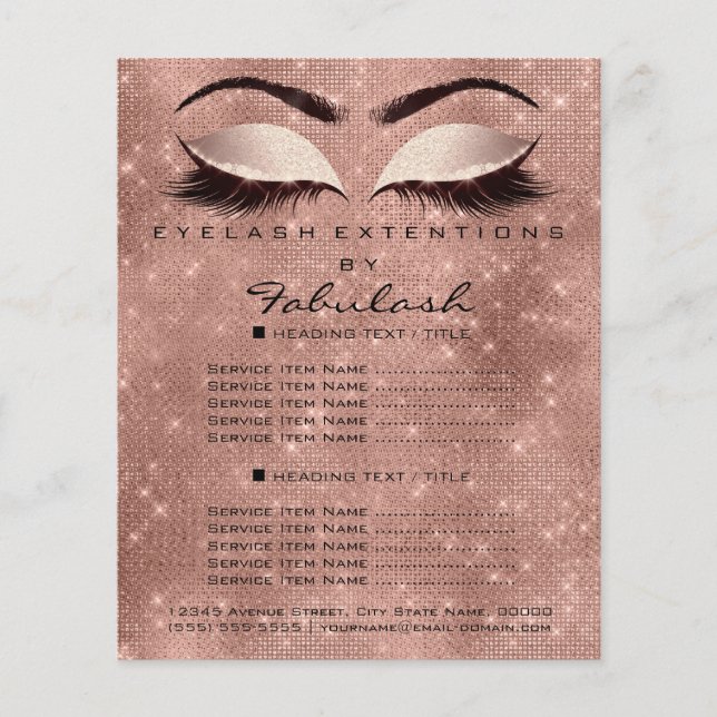 Makeup Beauty Salon Spark Glitter Flyer  Lash (Framsidan)
