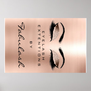 Makeup Beauty Salon Waxing Guld Glam Rosa Eyebrows Poster