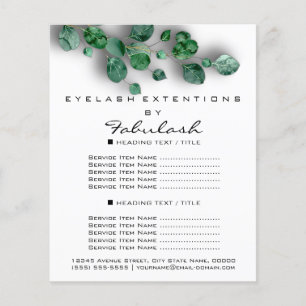 Makeup Beauty Salon Woodland Eucalyptus Organic Flygblad