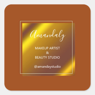 Makeup Beauty Shop Royal honey Fyrkantigt Klistermärke