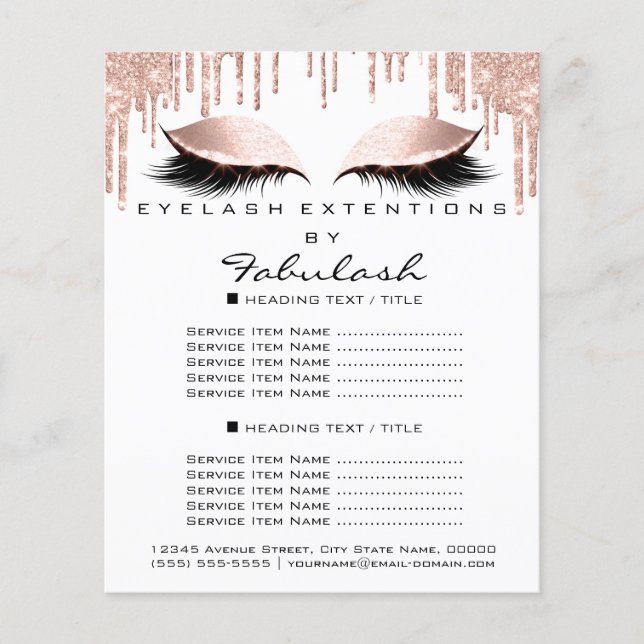 Makeup Beauty White Rosa Glitter Flyer Spark Blue (Framsidan)