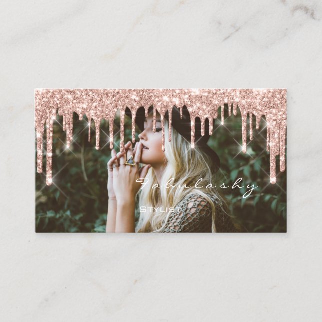 Makeup Bloggare MUA Lash Glitter Drives Ro Photo Visitkort (Framsida)