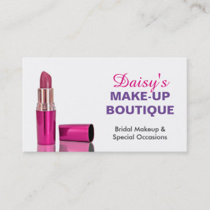 Makeup Boutique Salon Snyggt Rosa Lila Lipstick Visitkort