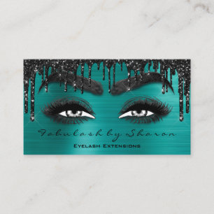 Makeup Brow Eyelash Extension QR Code Drives Teal Visitkort
