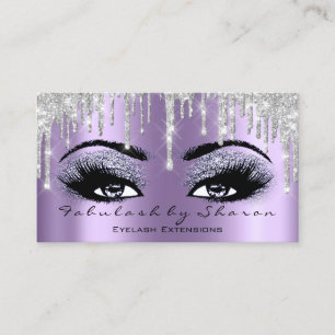 Makeup Brow Eyelash Grått Silver Lila Drivrutiner Visitkort
