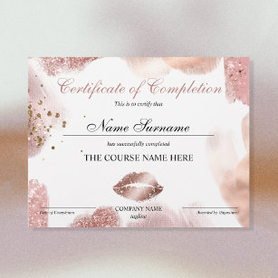 Makeup Certificate of Complete Award Course