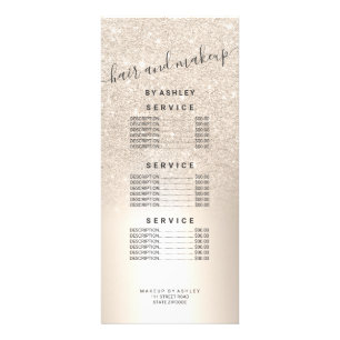 Makeup chic glitter metallfolie av guld pris reklamkort