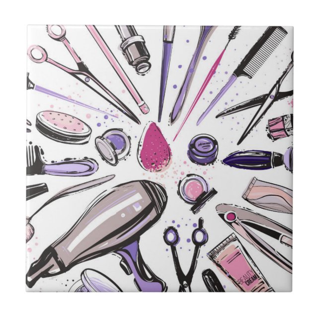 Makeup cirklar design kakelplatta (Framsidan)