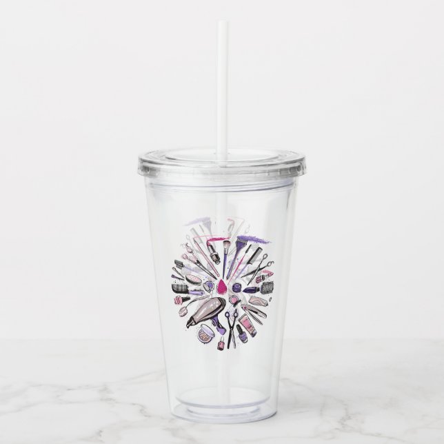Makeup cirklar design take away mugg (Framsida)