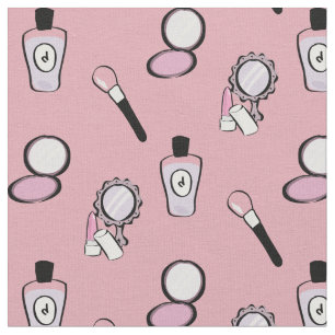 Makeup Cosmetic Mönster Modern Rosa Tyg