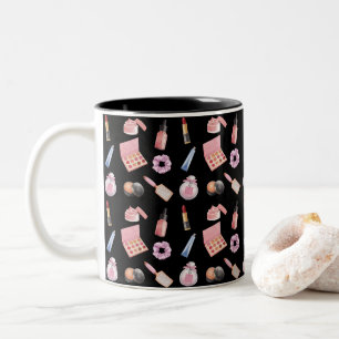 Makeup Cosmetics Beauty Mönster Cosmetology Coffee Två-Tonad Mugg