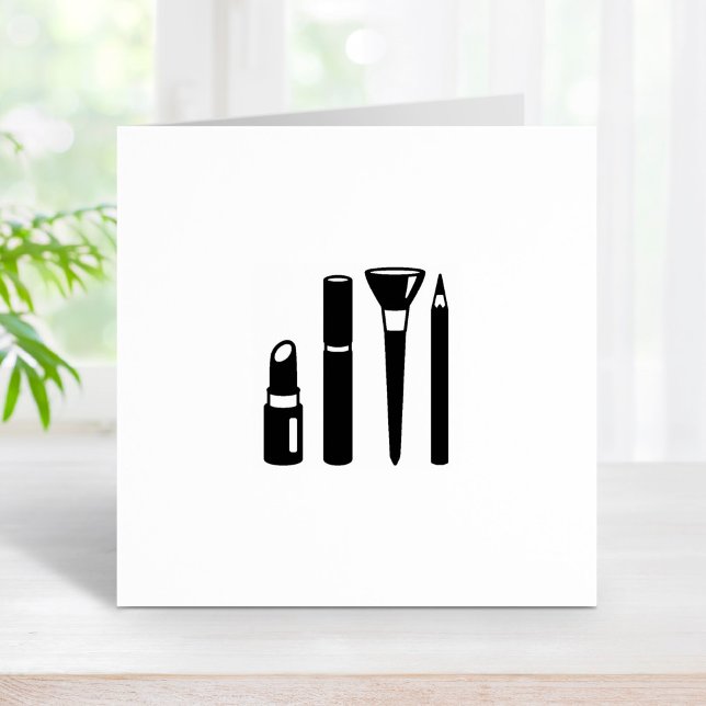 Makeup Cosmetics Lipstick Mascara Loyalty Card 1x1 Stämpel (Skapare uppladdad)