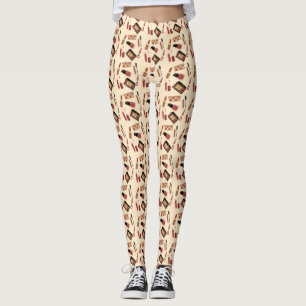 Makeup Cosmetics Mönster Trendig Cosmetology Leggings