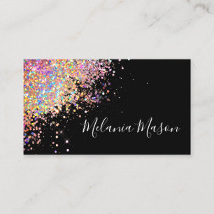 Makeup Elegant HoloGraph Ro Guld Glitter Black Visitkort