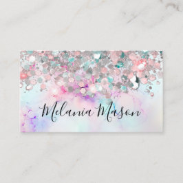 Makeup Elegant Pastel Alcohol Bläck Glitter Modern Visitkort