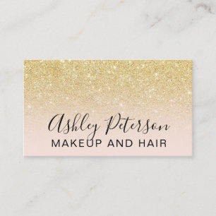 Makeup elegant typografi chic guld glitter visitkort