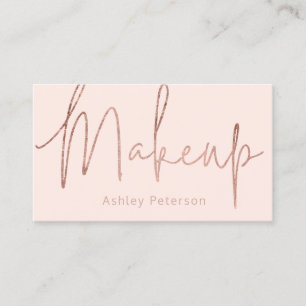 Makeup elegant typografi ro guld rosa visitkort
