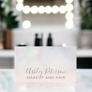 Makeup elegant typografi rosa pearl nacre visitkort