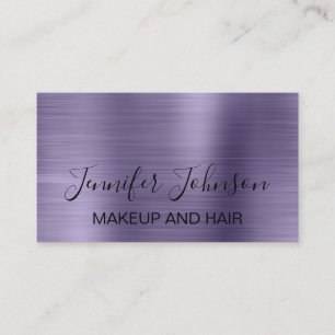 Makeup elegant typography lila faux metall busine visitkort