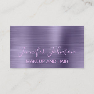 Makeup elegant typography lila faux metall visitkort