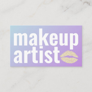 Makeup-Elegantens blå Lila övertoning Glitter Läpp Visitkort