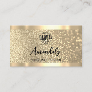 Makeup Esthetician Lash Nagel QR Code Logotyp Guld Visitkort