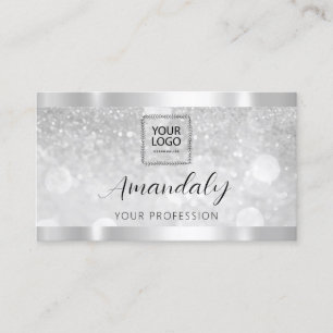 Makeup Esthetician Lash Nagel QRCode Logotyp Silve Visitkort