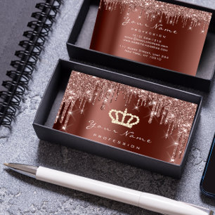 Makeup-evenemangsplanerare Glitter Ro Krona Brown Visitkort