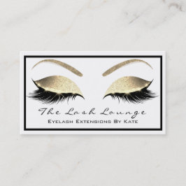 Makeup Eyebrow Beauty Lash Glitter Guld White2 Visitkort