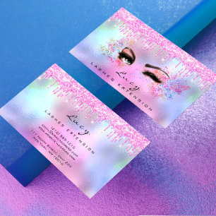 Makeup Eyebrow Hair Eyelash Glitter Rosa Drives Visitkort