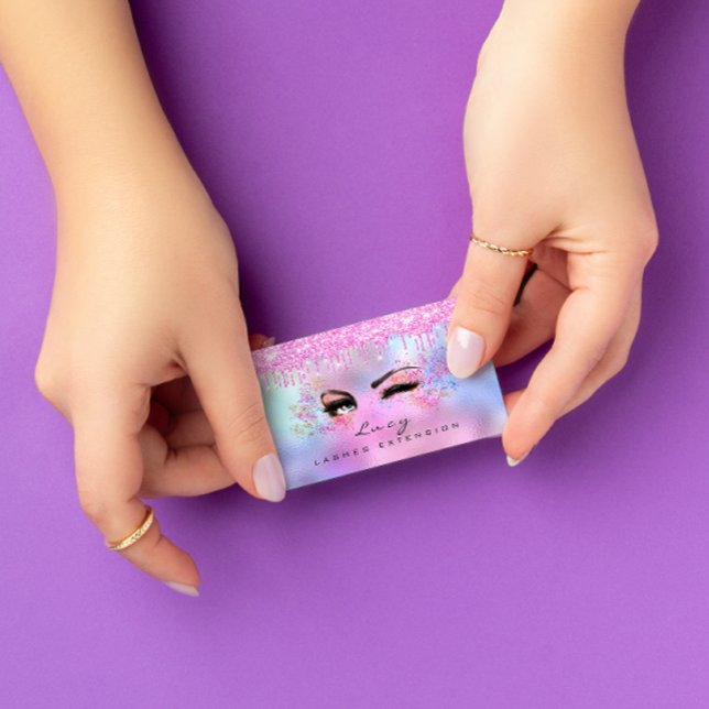 Makeup Eyebrow Hair Eyelaska Glitter Rosa Social Visitkort (Skapare uppladdad)