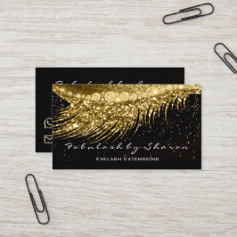 Makeup Eyebrow Lash Extension Glitter Black Guld Visitkort
