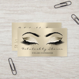 Makeup Eyebrow Lash Extension Glitter Champaigne Visitkort