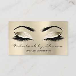 Makeup Eyebrow Lash Extension Glitter Champaigne Visitkort