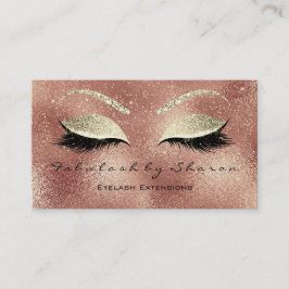 Makeup Eyebrow Lash Extension Glitter Guld Peach Visitkort