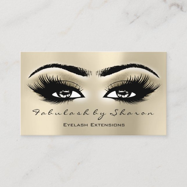 Makeup Eyebrow Lash Extension Glitter Open Öga Visitkort (Framsida)