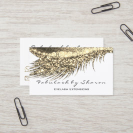 Makeup Eyebrow Lash Extension Glitter White Guld Visitkort