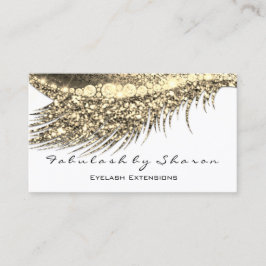 Makeup Eyebrow Lash Extension Glitter White Guld Visitkort