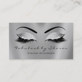 Makeup Eyebrow Lash Glitter Black Grått Silver Visitkort