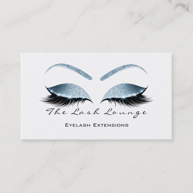Makeup Eyebrow Lash Glitter Blue White Black Visitkort (Framsida)