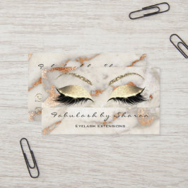 Makeup Eyebrow Lash Glitter Copper Guld Marble Visitkort