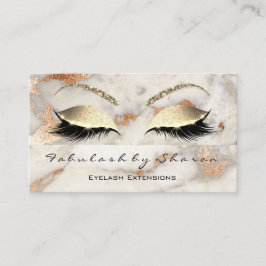 Makeup Eyebrow Lash Glitter Copper Guld Marble Visitkort