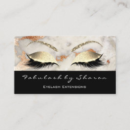 Makeup Eyebrow Lash Glitter Coral Guld Marble Visitkort
