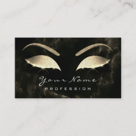 Makeup Eyebrow Lash Glitter Diamond Black Marble Visitkort