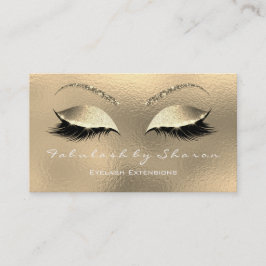 Makeup Eyebrow Lash Glitter Diamond Guld White Visitkort