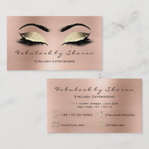 Makeup Eyebrow Lash Glitter Diamond Rosa Guld Visitkort