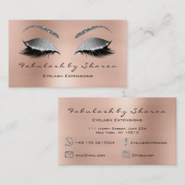 Makeup Eyebrow Lash Glitter Diamond Rosa Silver Visitkort