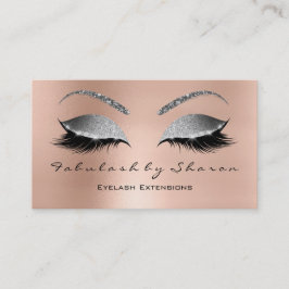 Makeup Eyebrow Lash Glitter Diamond Rosa Silver Visitkort